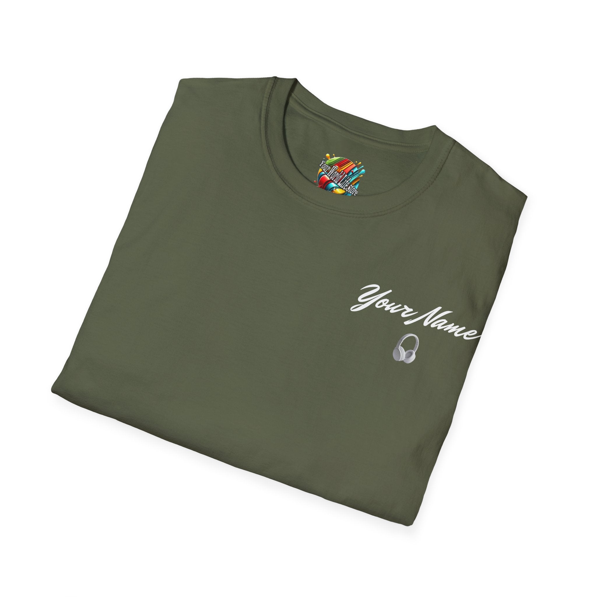 "DJ VAMP" 🎧Personalized Logo Tee – Bold, Loud, and Made to Move - QR